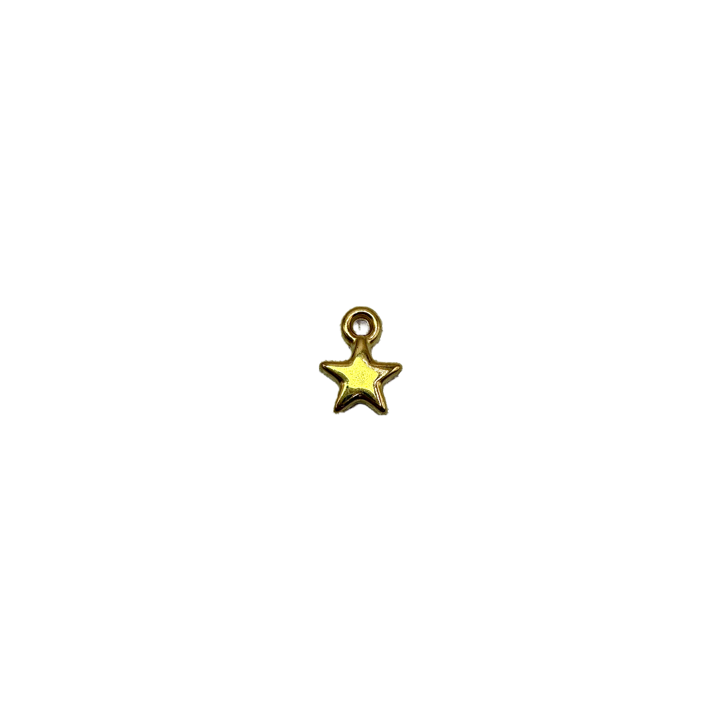 Polished gold five-point star with rounded edges
