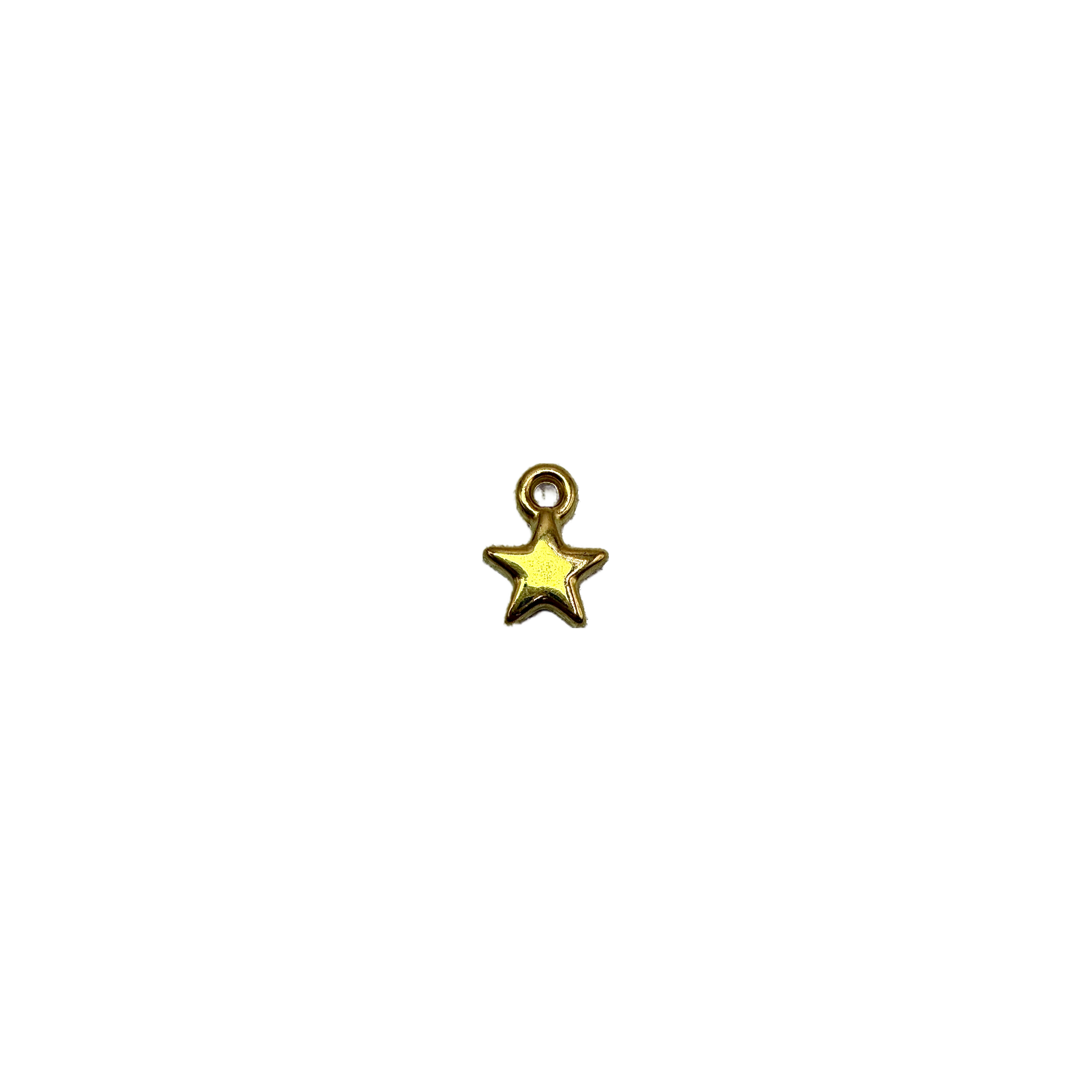 Polished gold five-point star with rounded edges