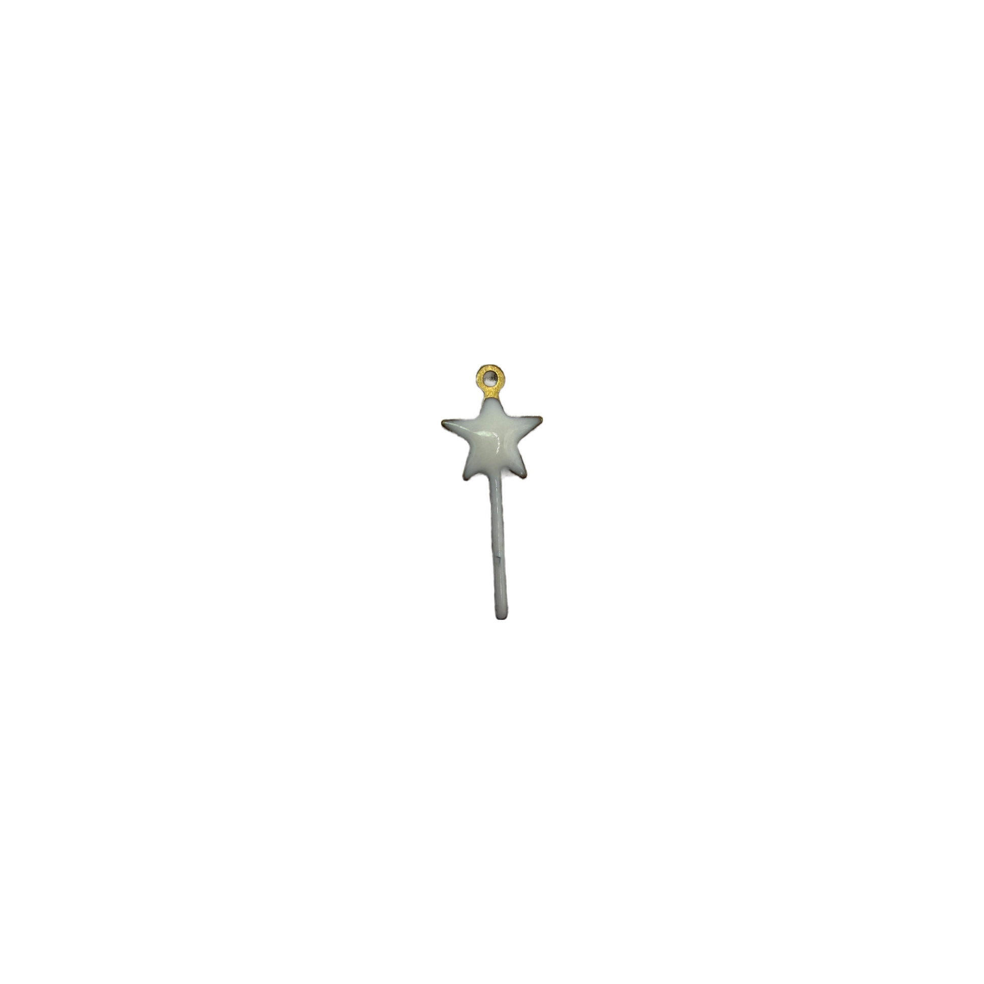 White star wand with gold outline