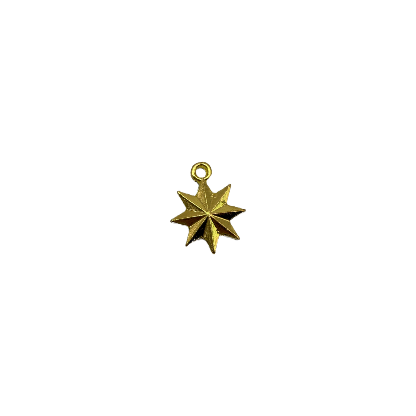 Gold faceted eight-point star charm