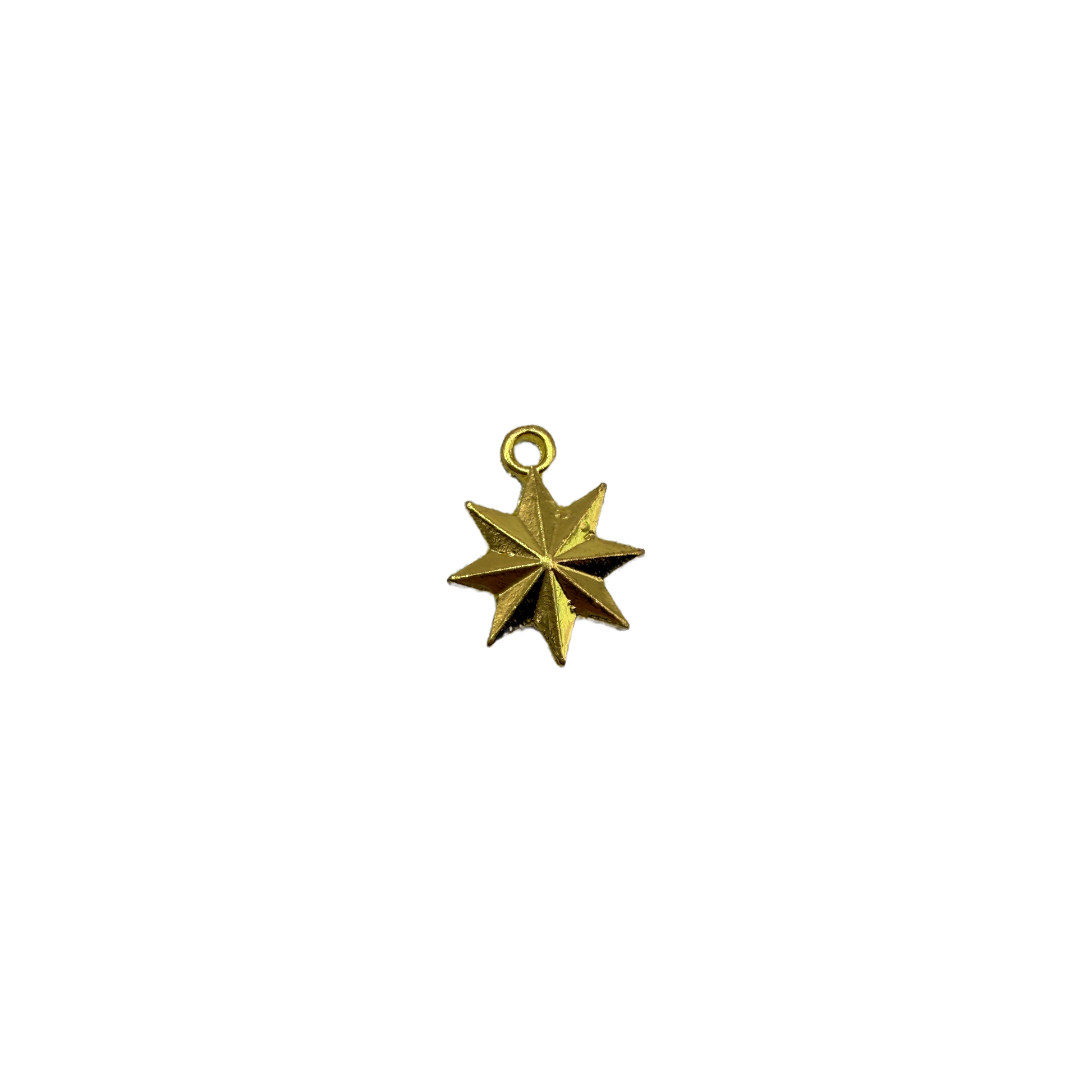 Gold faceted eight-point star charm