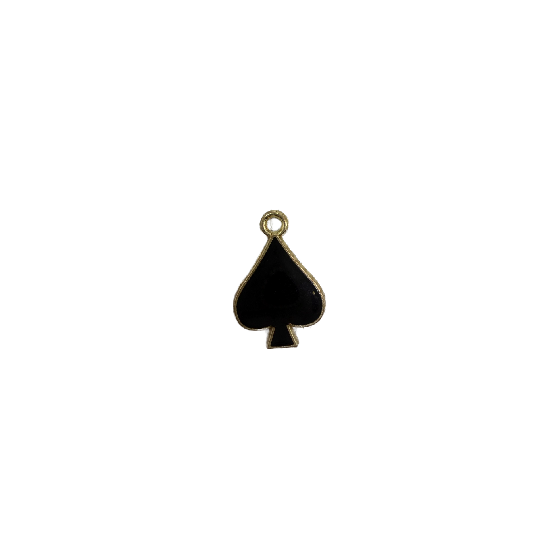 Black spade symbol with gold outline