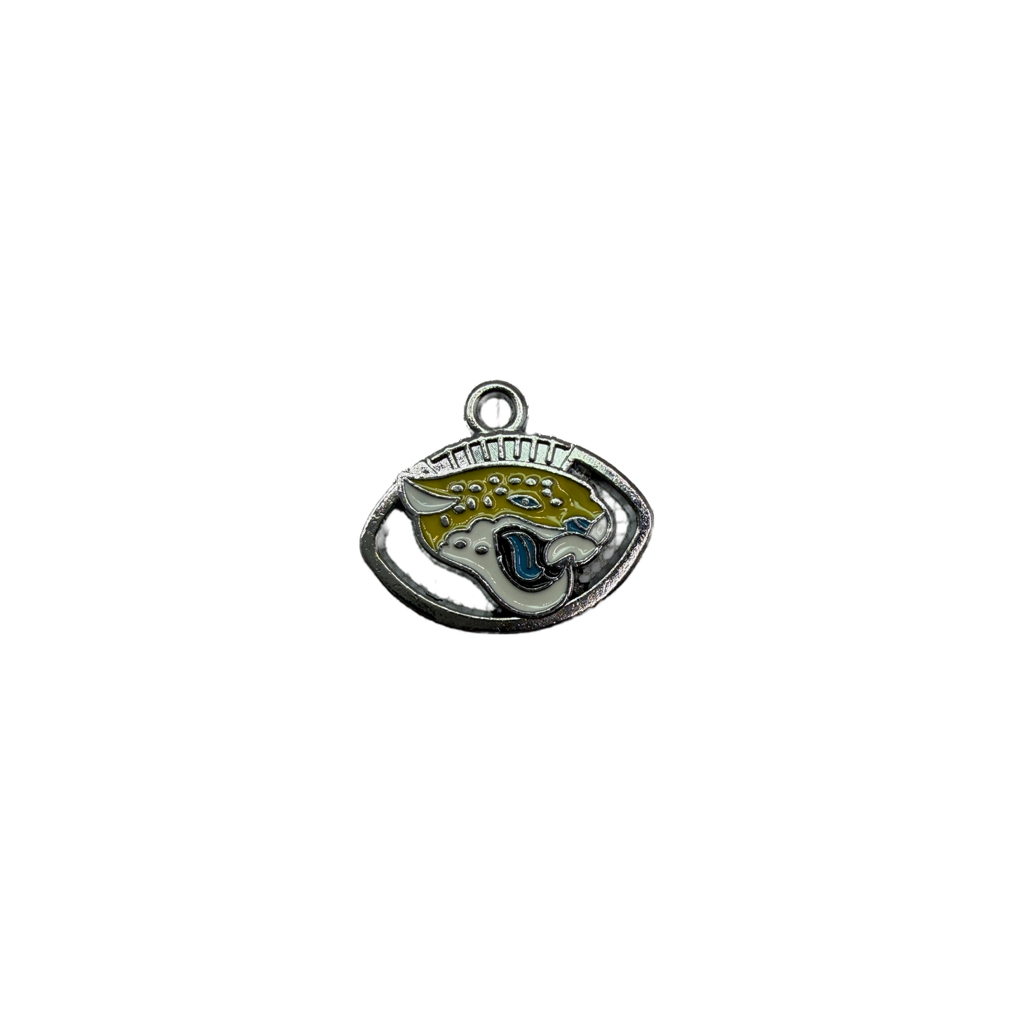 Spotted pufferfish enamel oval medallion in silver