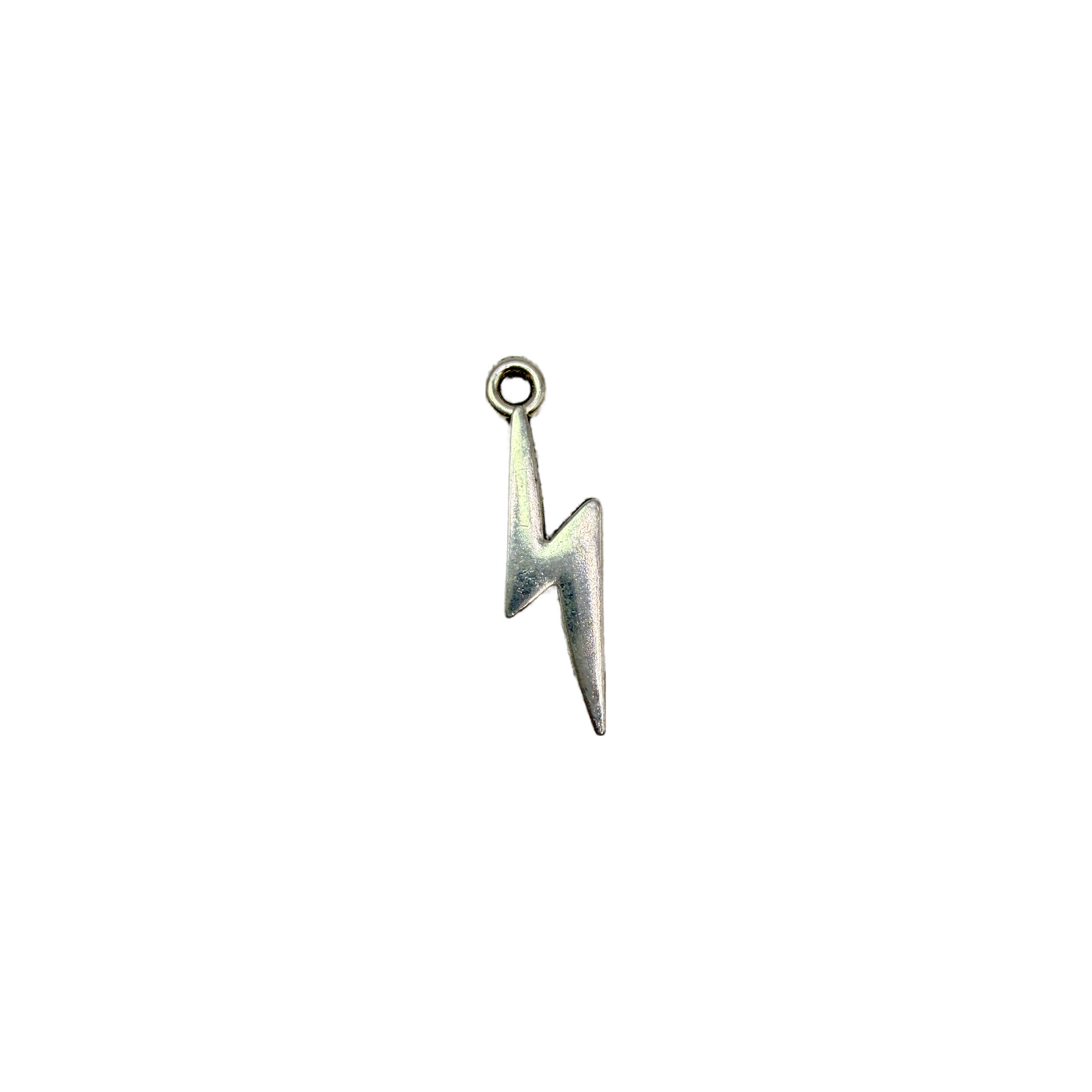 Polished silver lightning bolt pendant