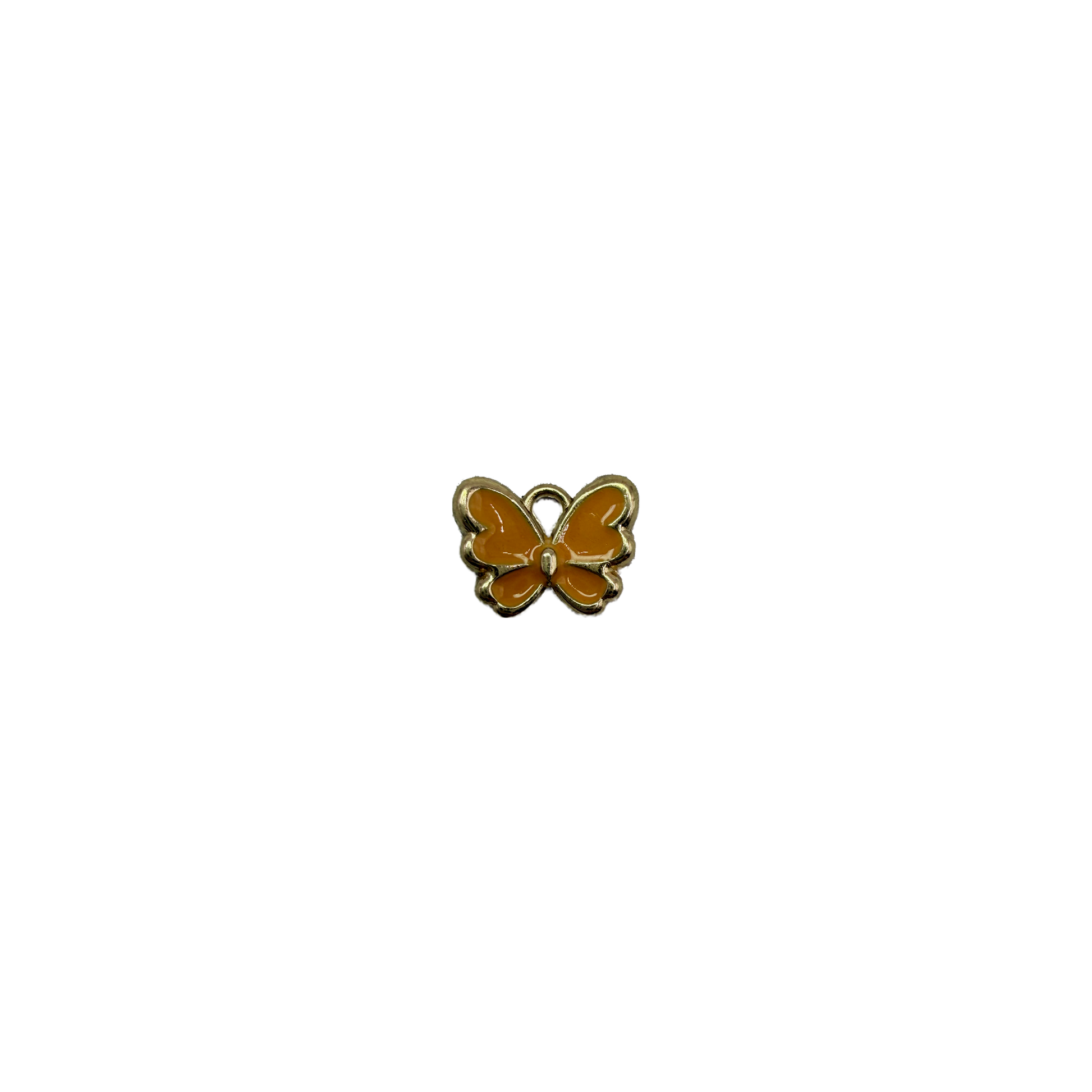 Orange enamel butterfly with gold outline