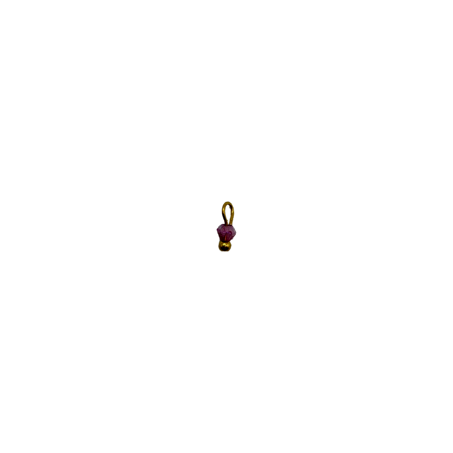 Purple faceted gem drop in polished gold