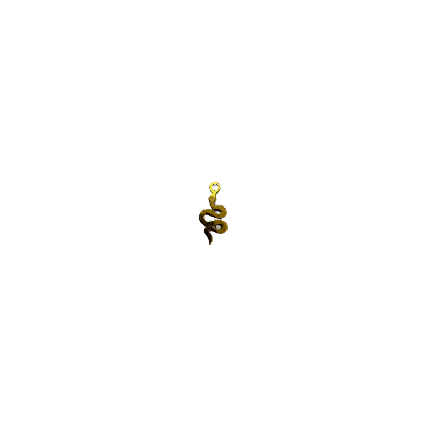 Antiqued gold coiled snake charm