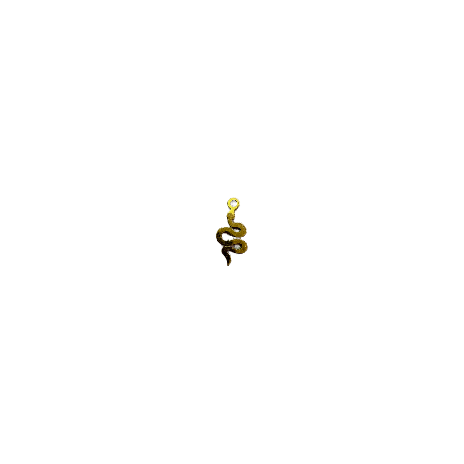 Antiqued gold coiled snake charm