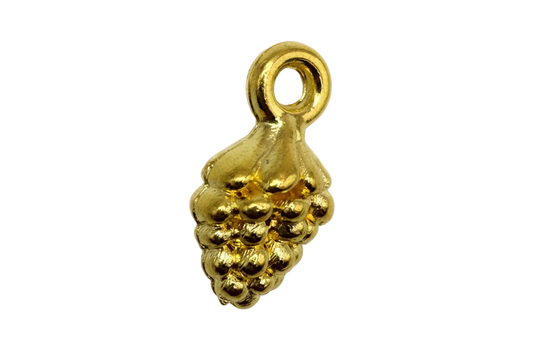 Glossy gold grape cluster with sculpted, textured details