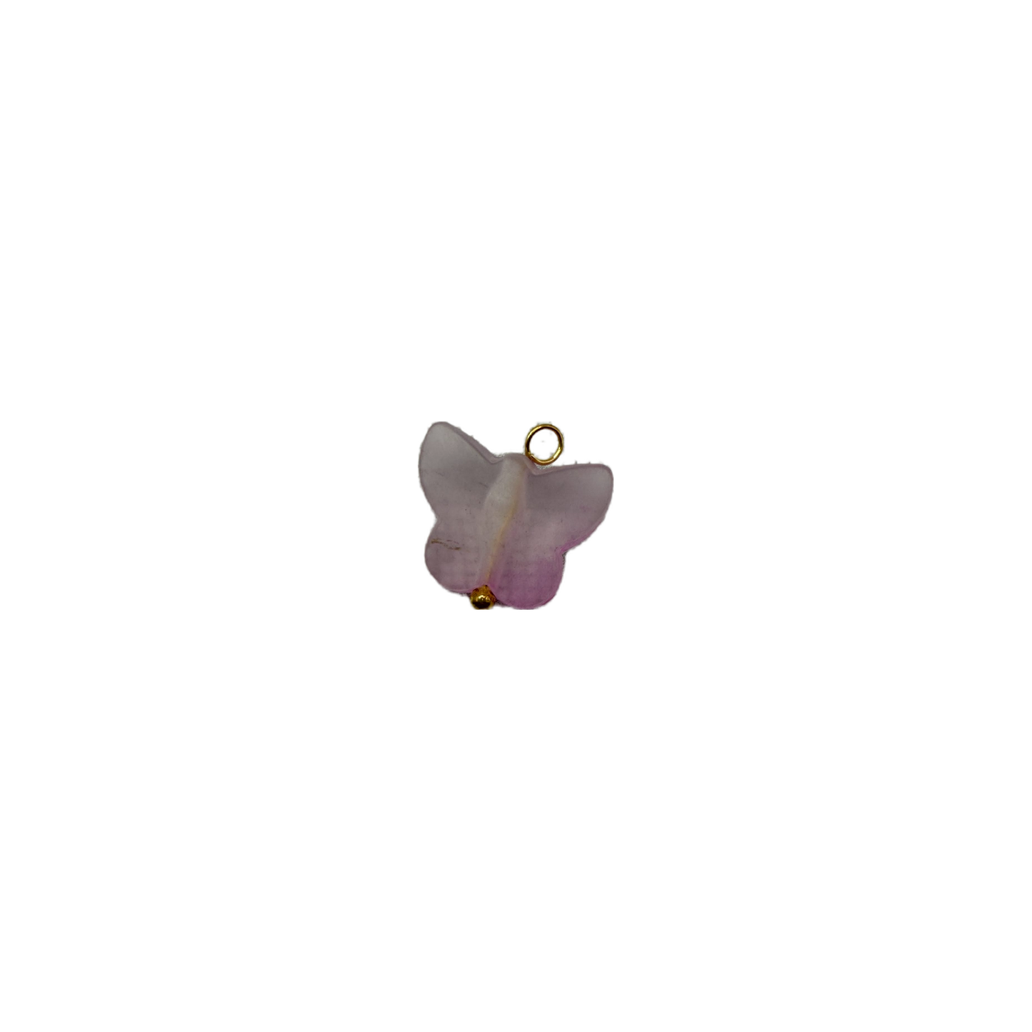 Pastel lilac butterfly charm with gold accents
