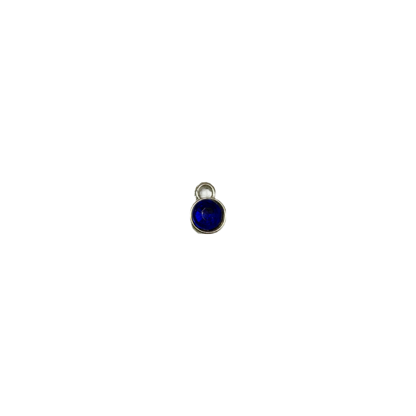 Cobalt blue round gem in gold frame