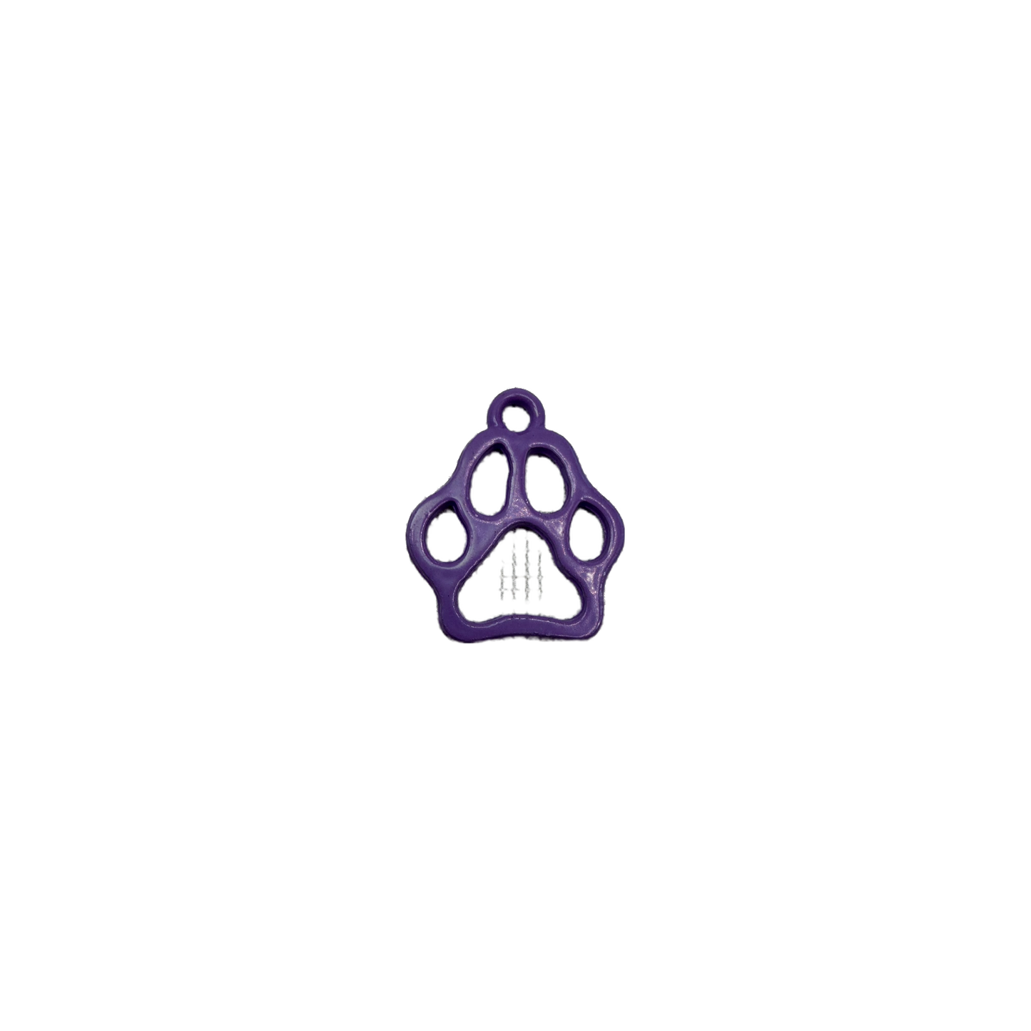 Purple paw print silhouette with cutout details