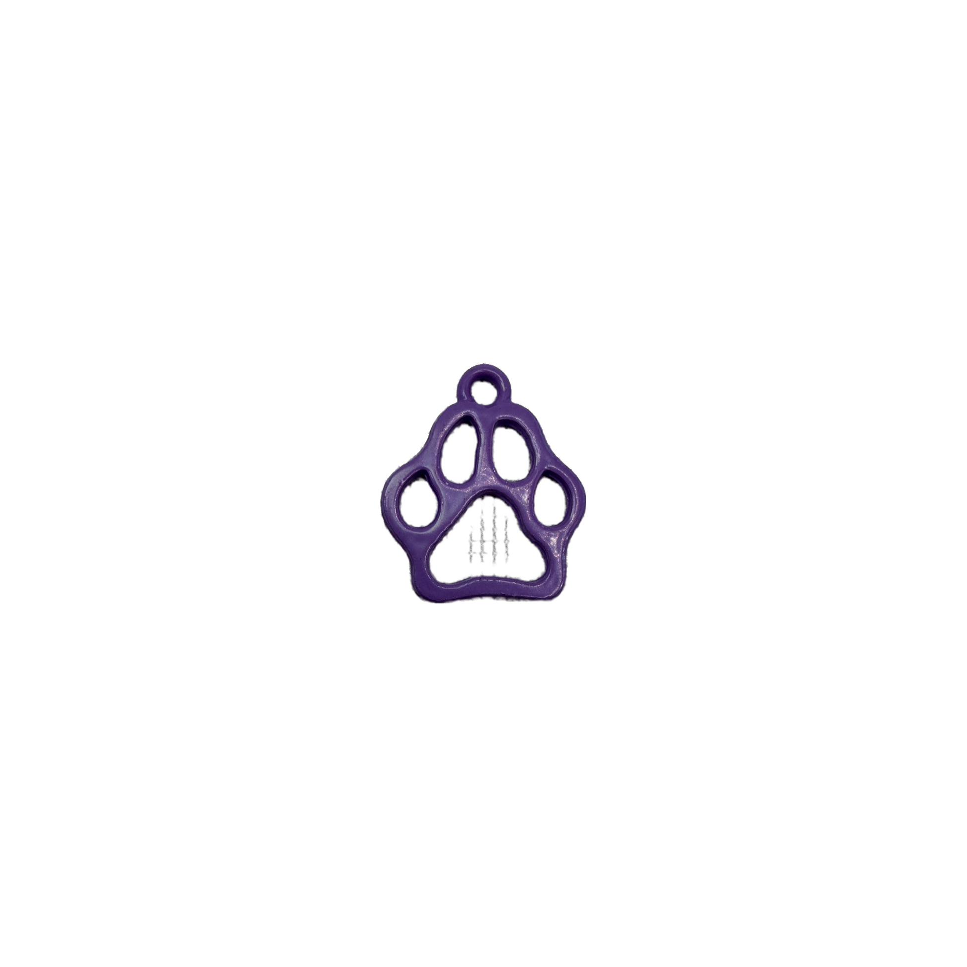 Purple paw print silhouette with cutout details