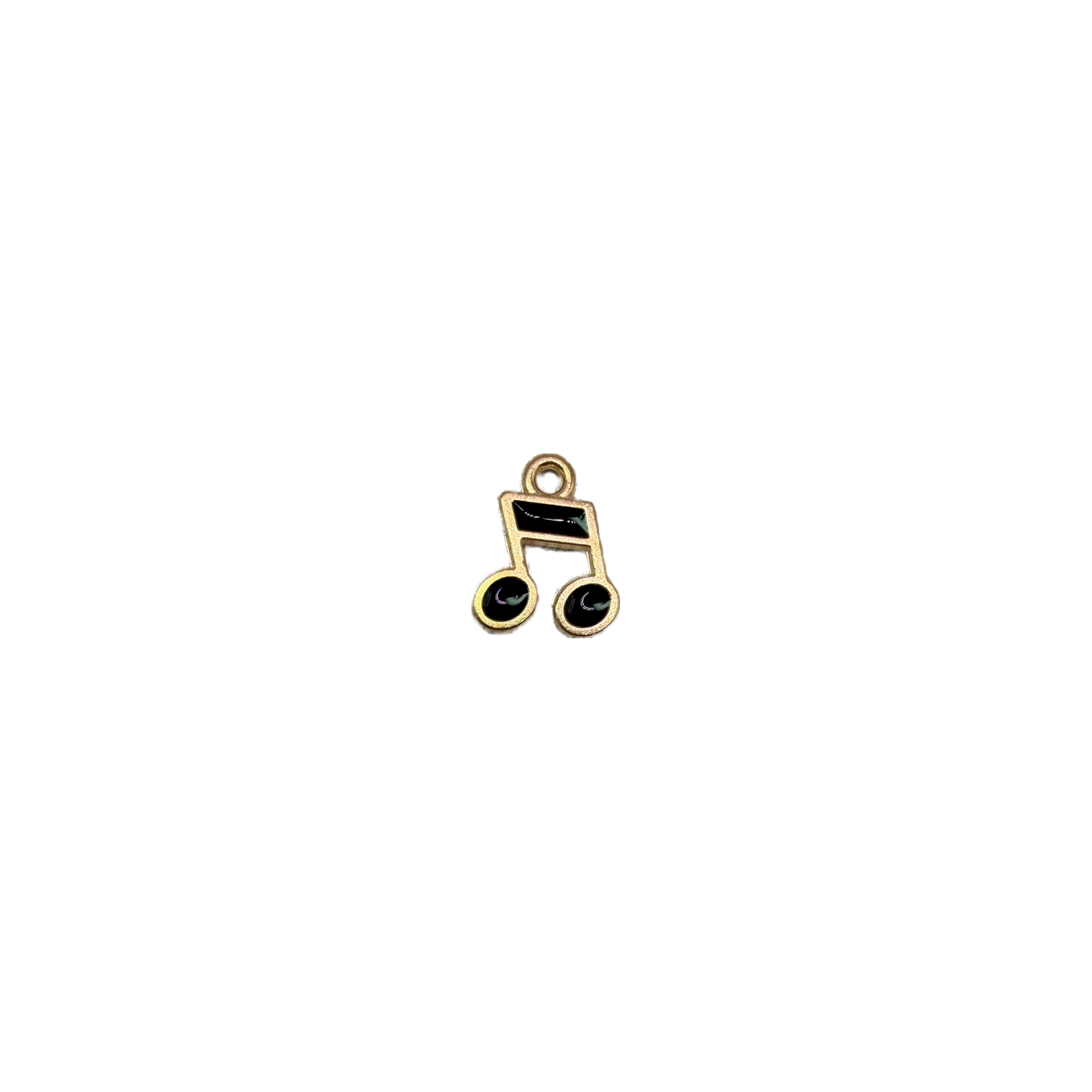 Gold musical note with glossy black enamel
