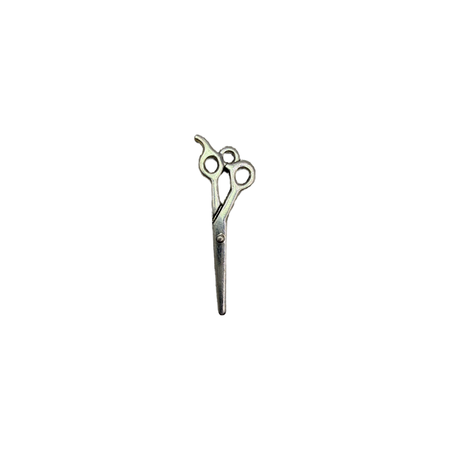Polished silver scissors silhouette charm
