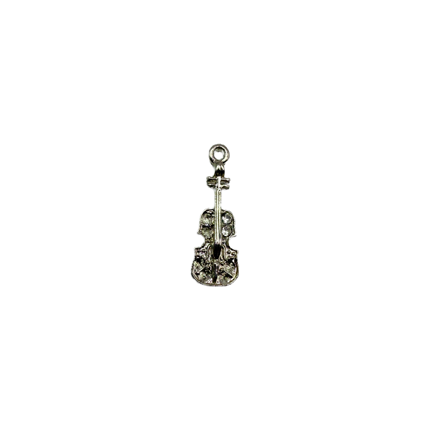 Silver violin with clear crystal accents