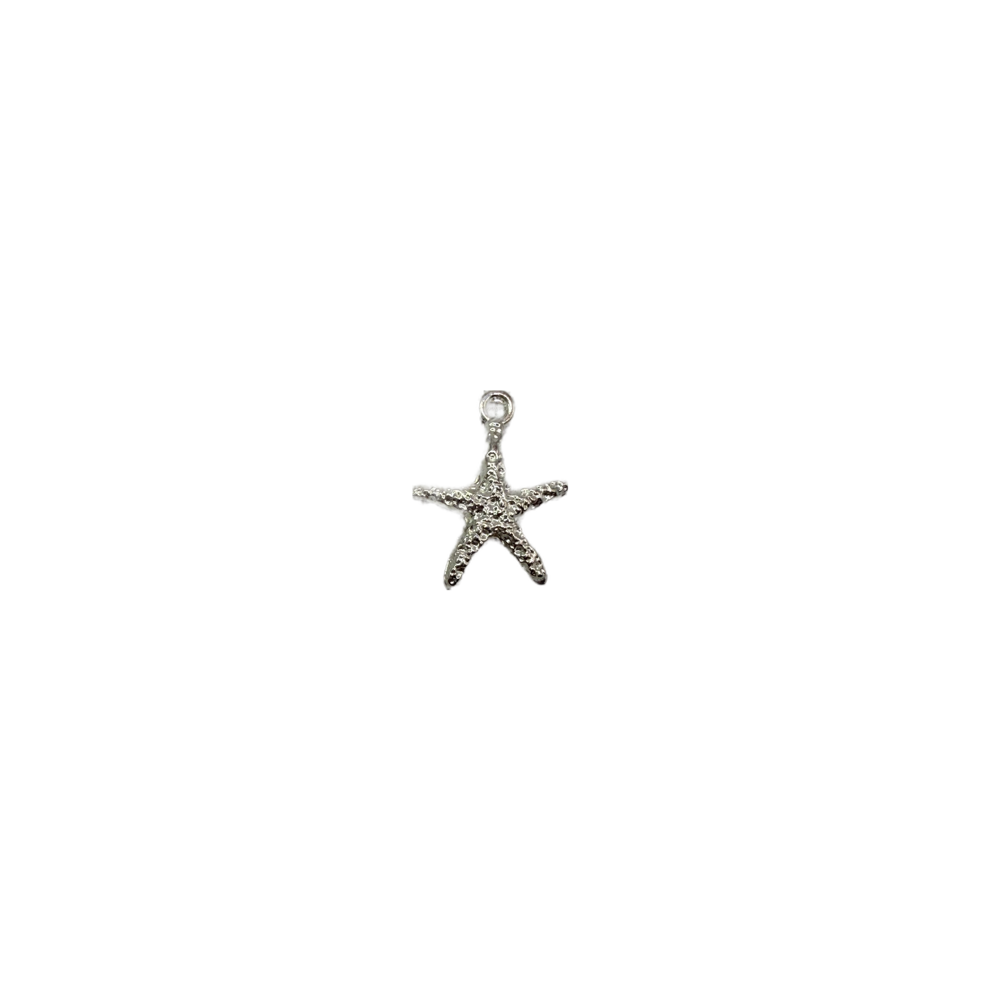 Textured silver starfish charm