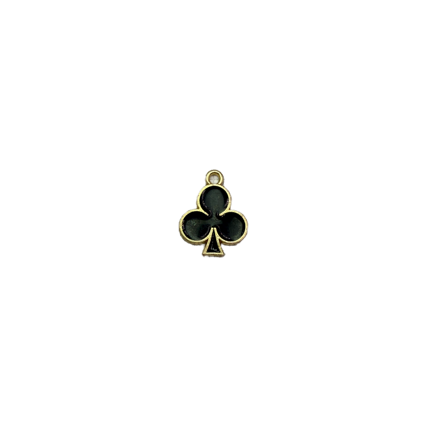 Black club suit symbol with gold outline