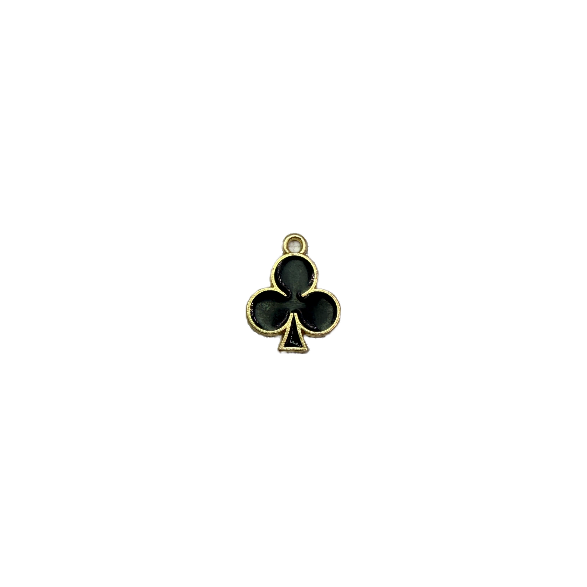 Black club suit symbol with gold outline