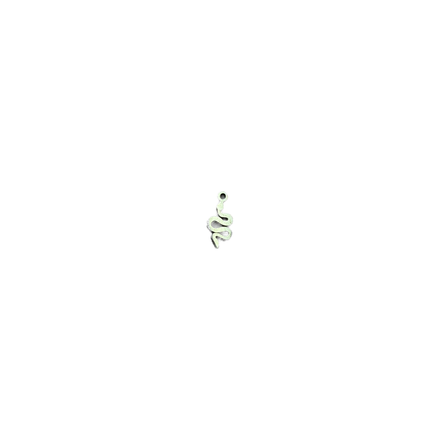 Ivory coiled snake silhouette in polished silver finish
