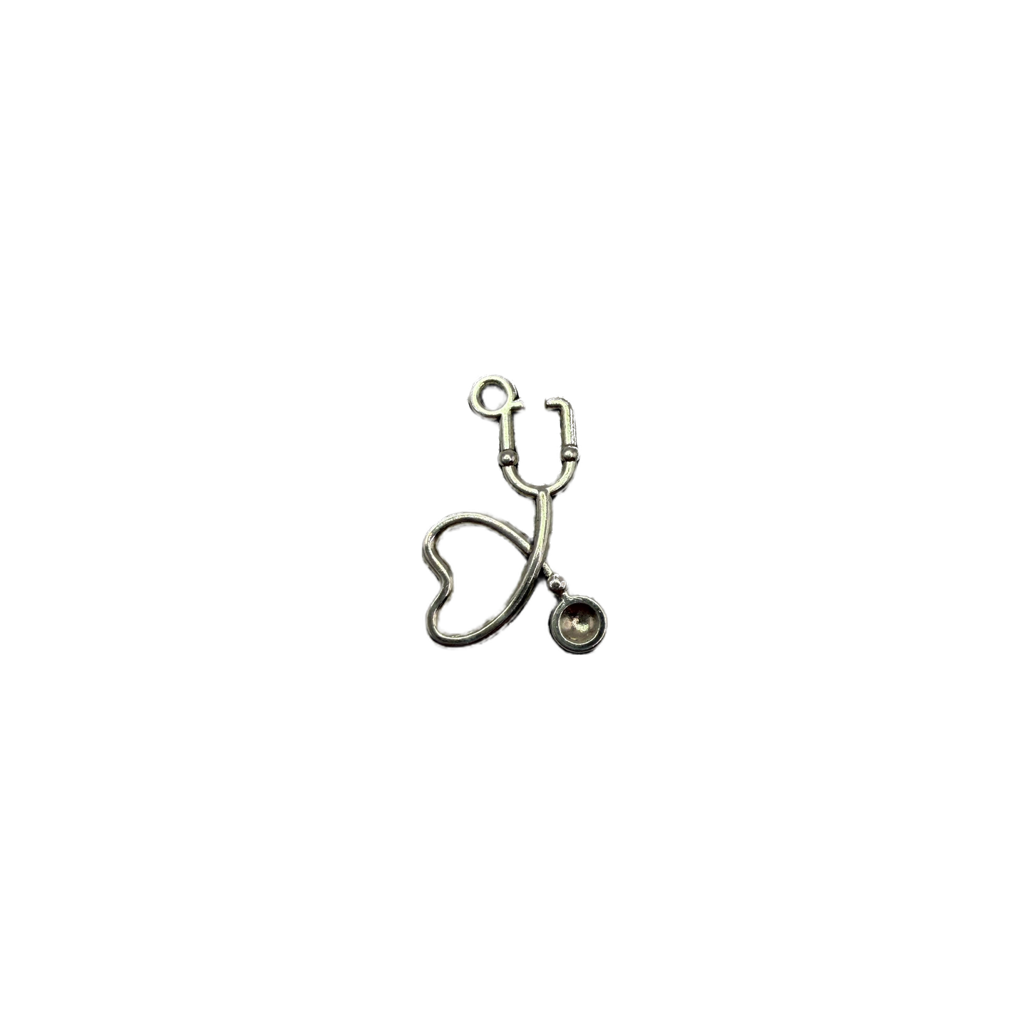 Silver stethoscope icon with round chestpiece