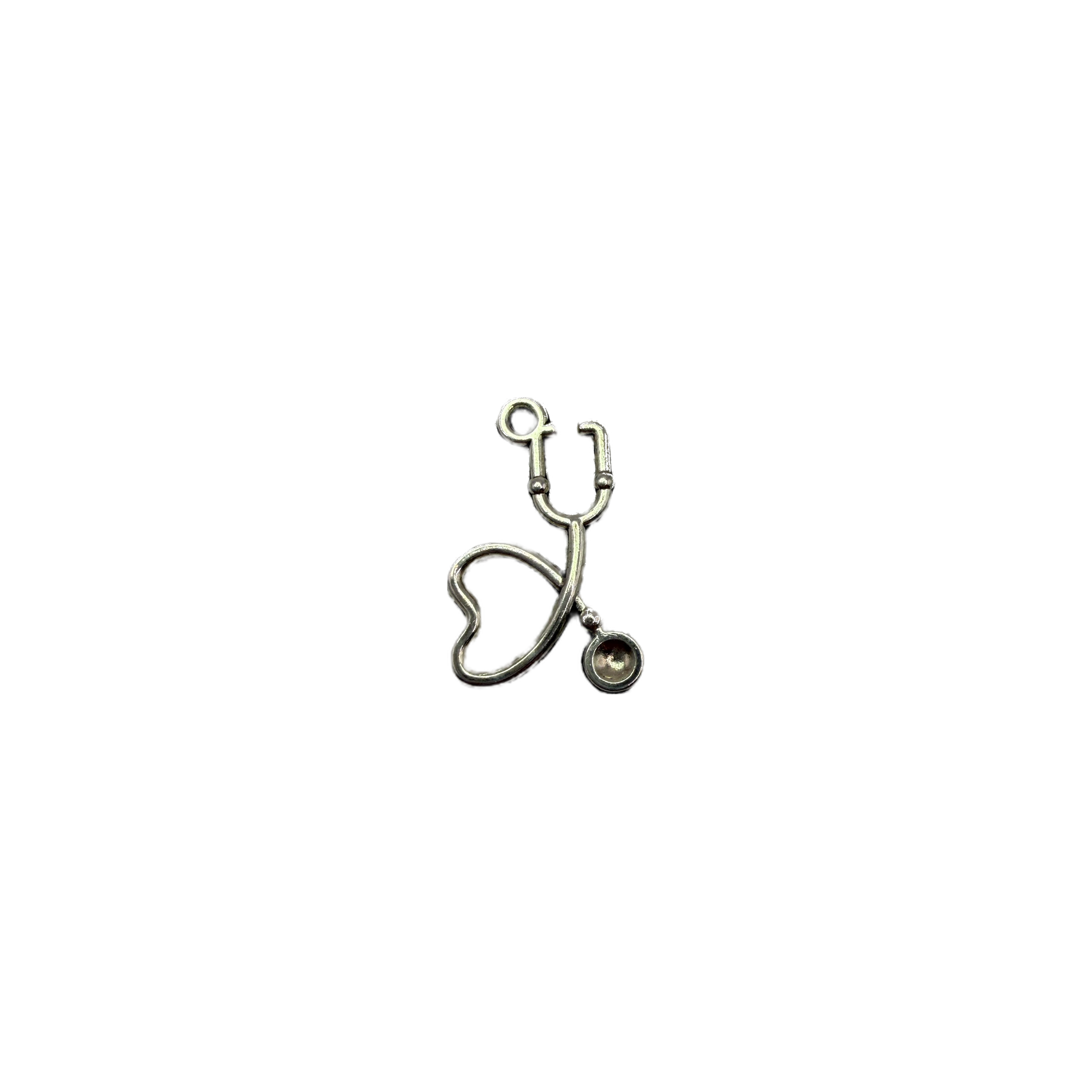 Silver stethoscope icon with round chestpiece
