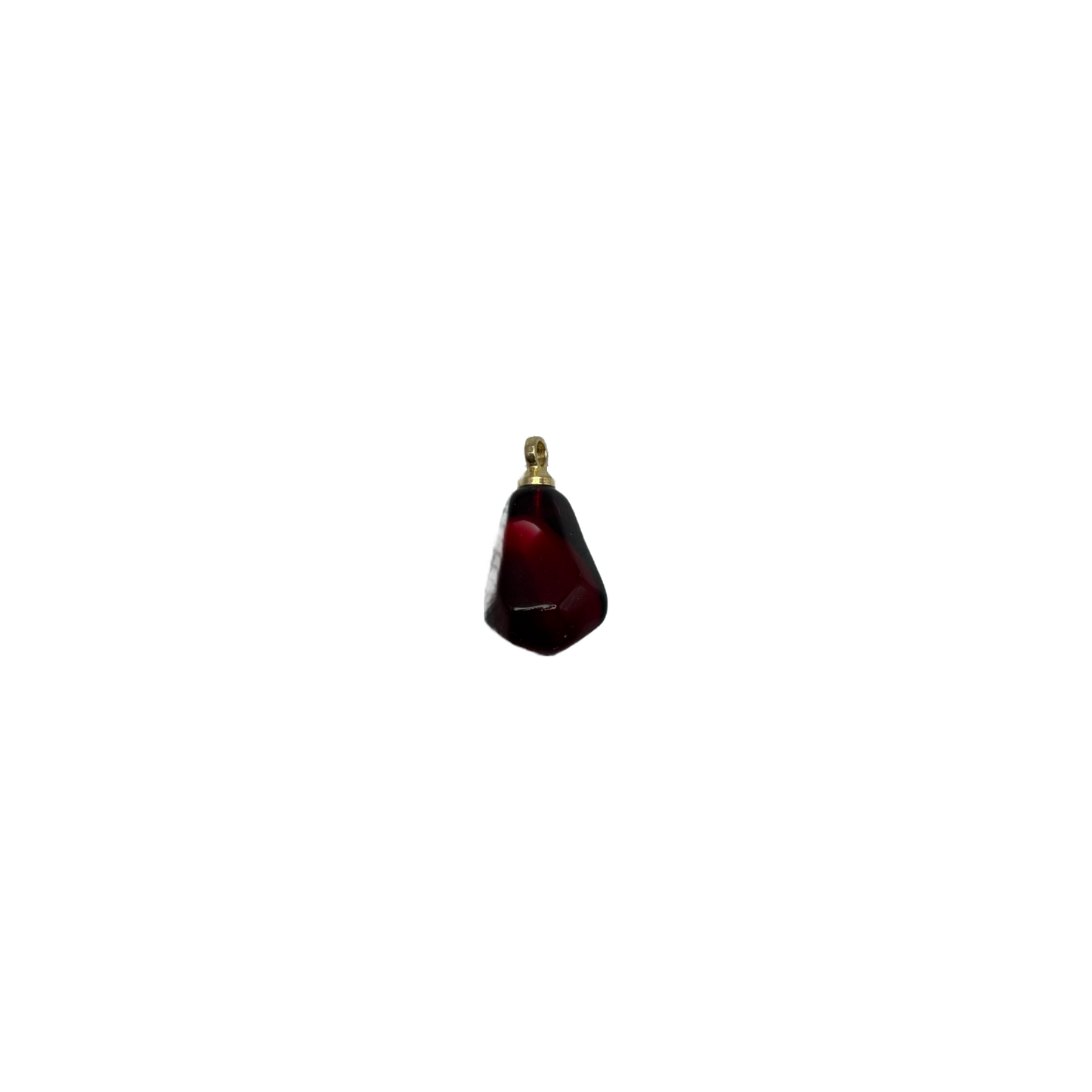 Burgundy teardrop stone with gold top detail