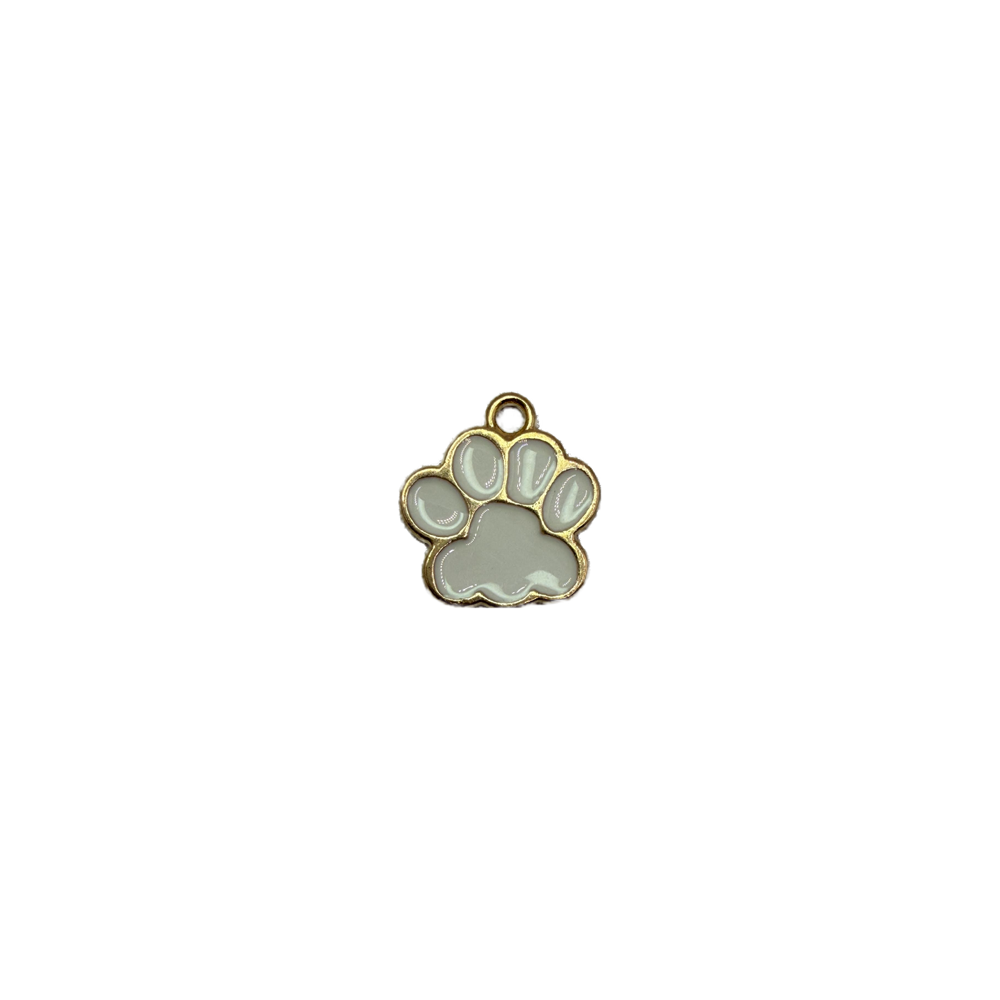 Gray paw print with gold outline