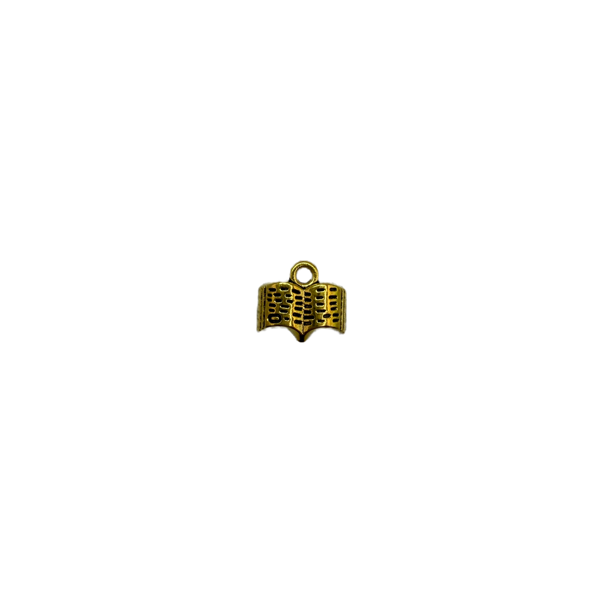 Gold open book with black enamel detailing