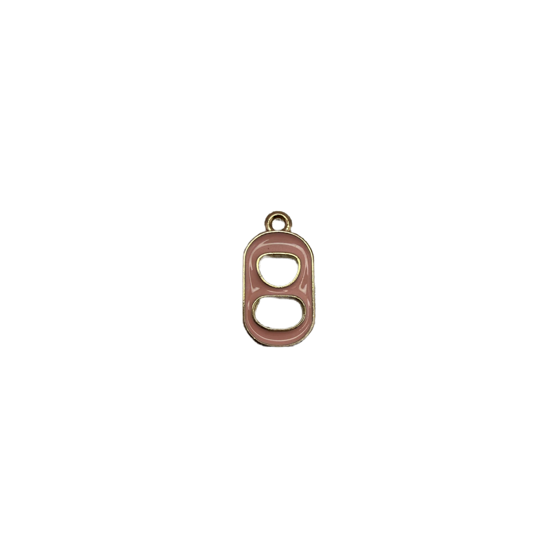 Blush enamel soda can tab with gold outline