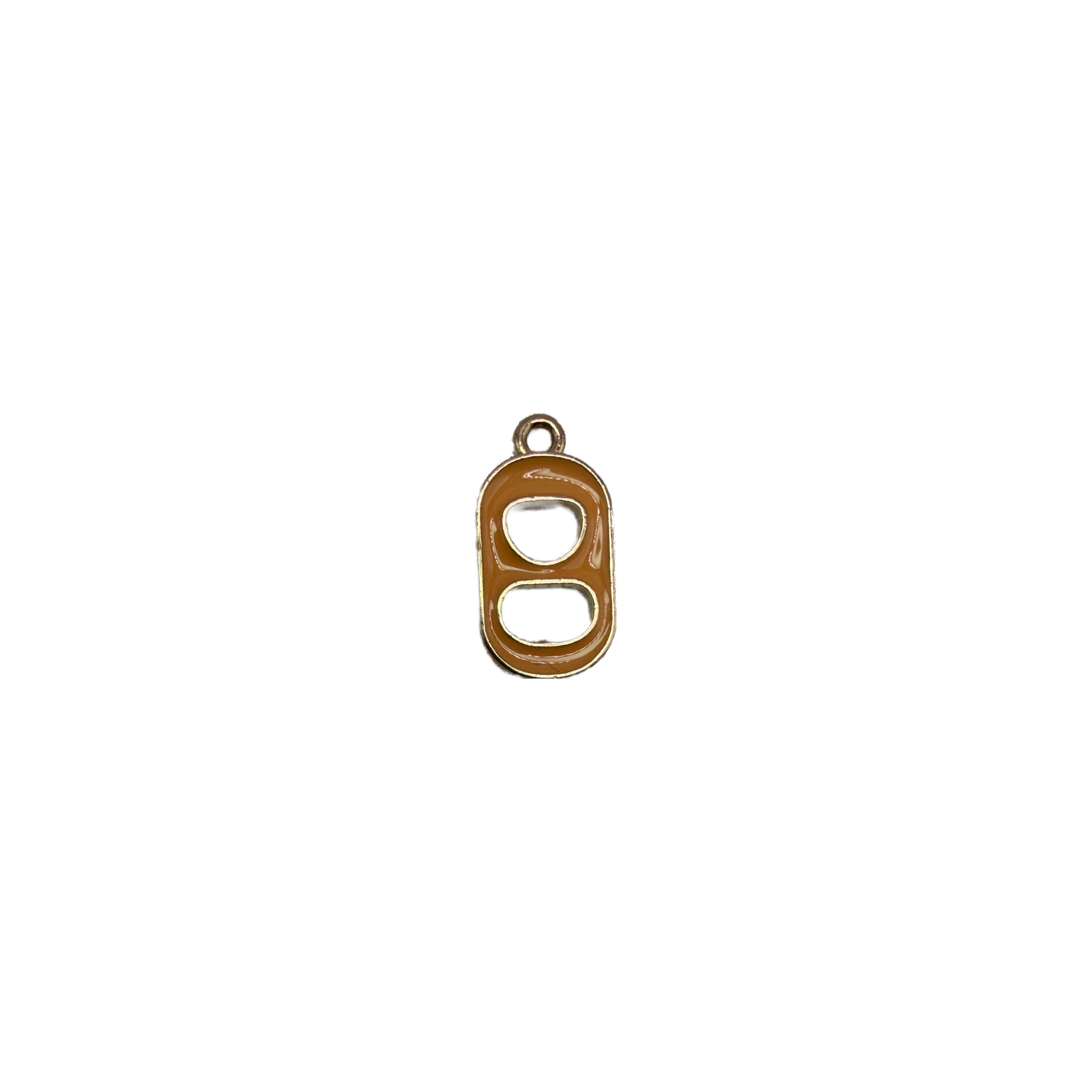 Caramel enamel can tab with gold outline