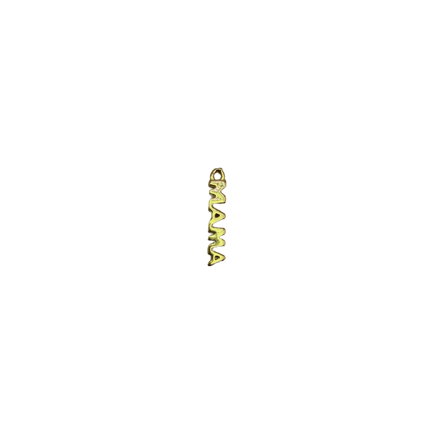 Gold “mama” word charm with pavé sparkle