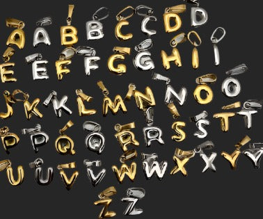 Gold Mini Bubble Letters