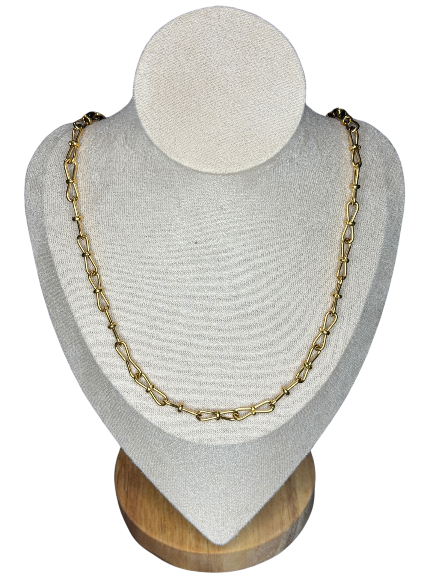 Designer Gold Link Statement Necklace