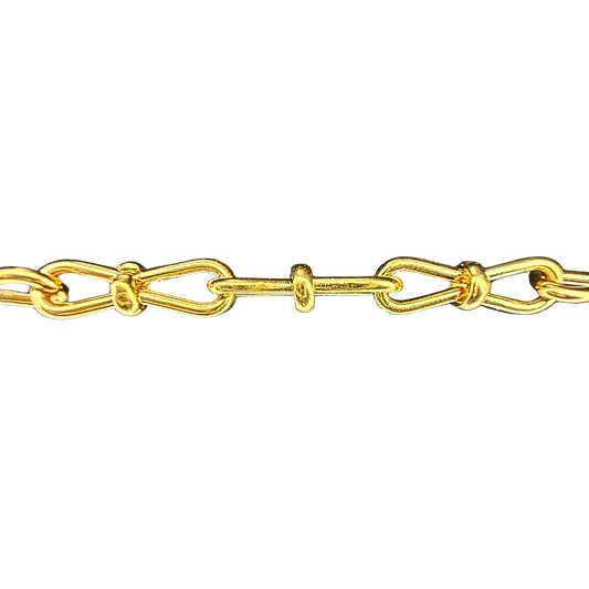 Designer Gold Link Statement Necklace