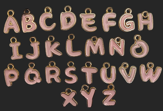 Pink Handwritten/ Gold Outlined Letters