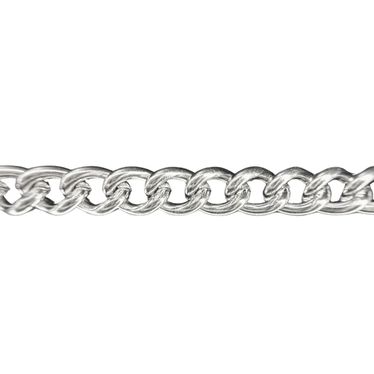Modern Silver Curb Chain Necklace