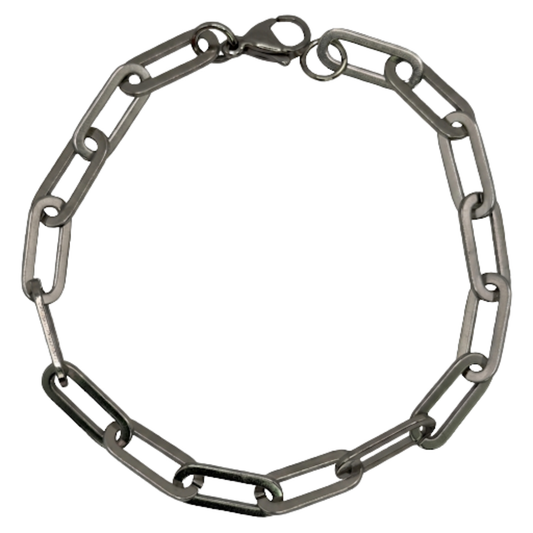 Silver Large Paperclip Bracelet