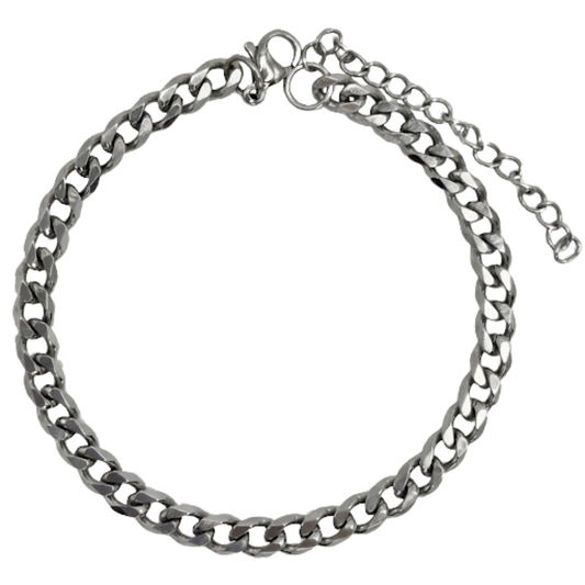 Silver Medium Curb Link Bracelet