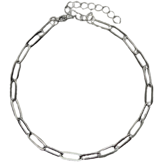 Silver Paperclip Anklet