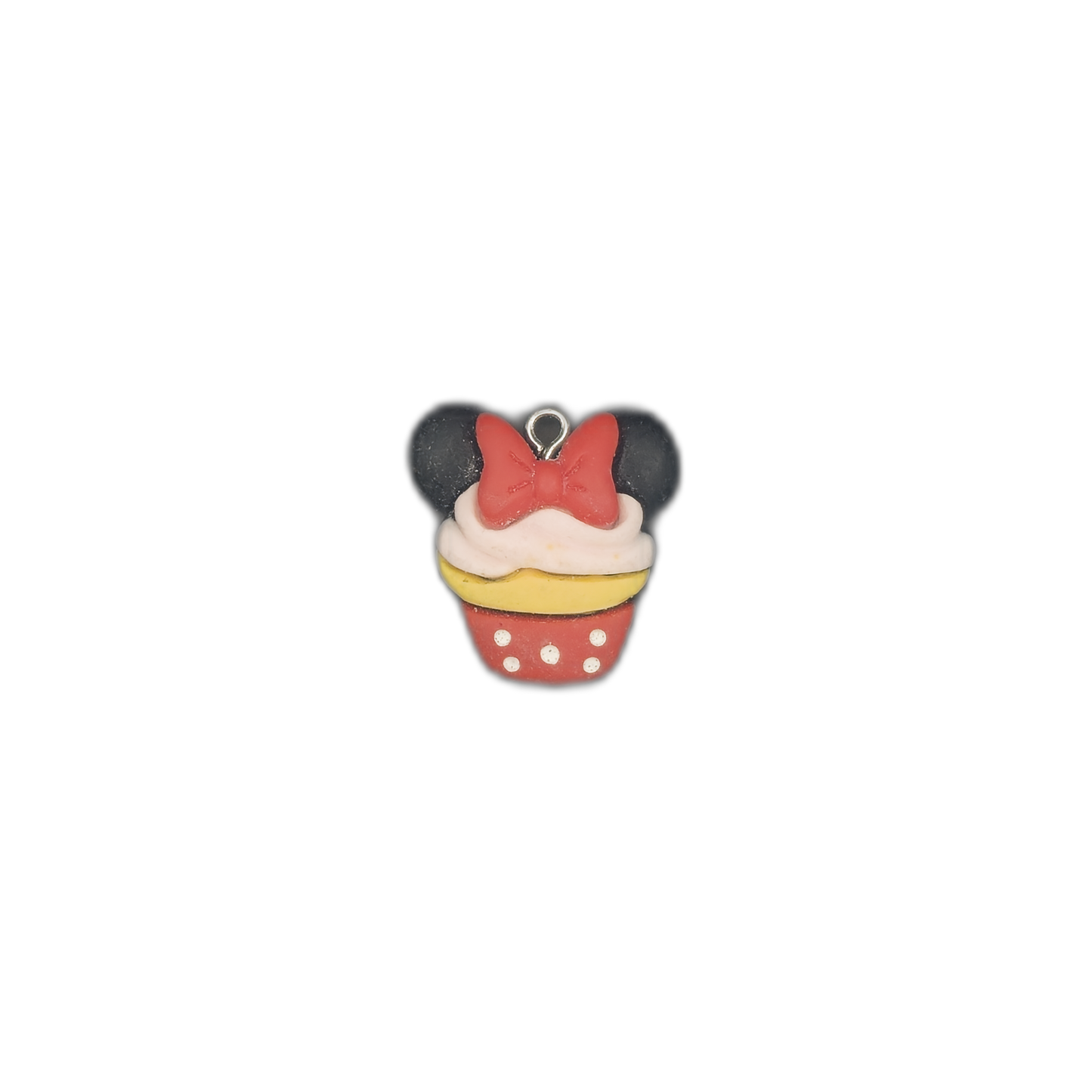 small cupcake charm centered on black background