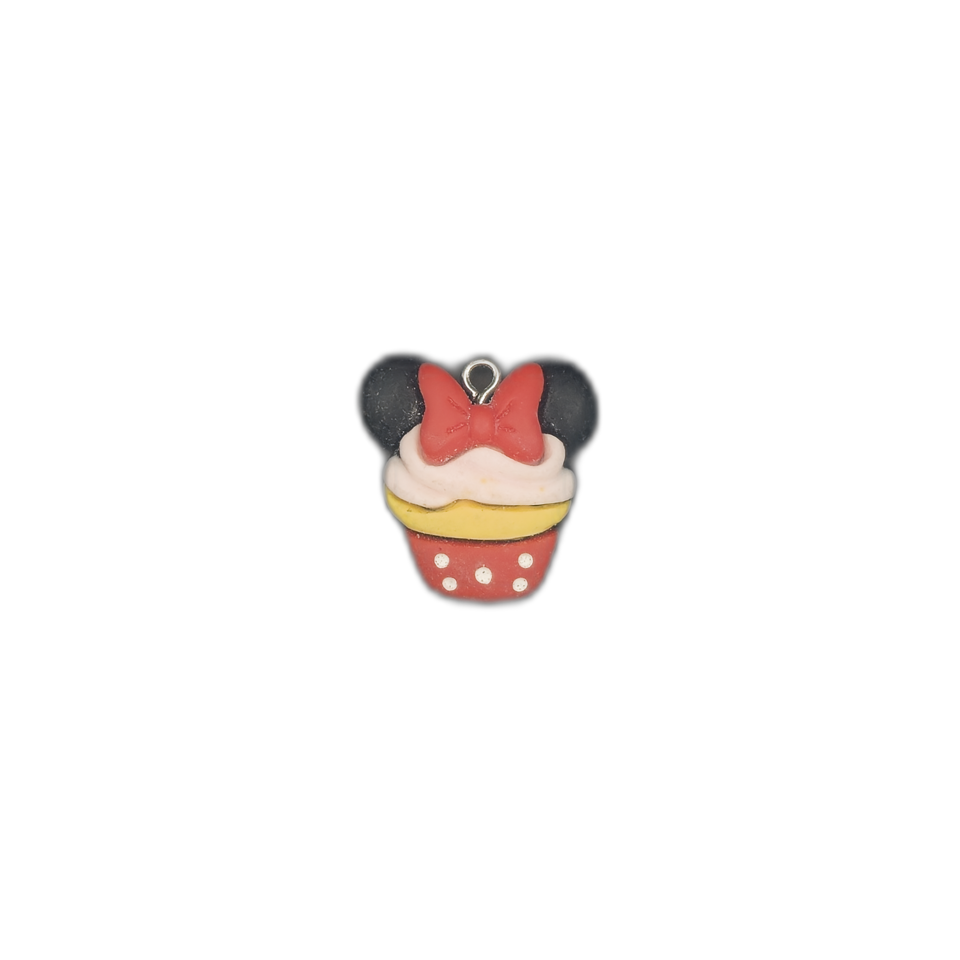 small cupcake charm centered on black background