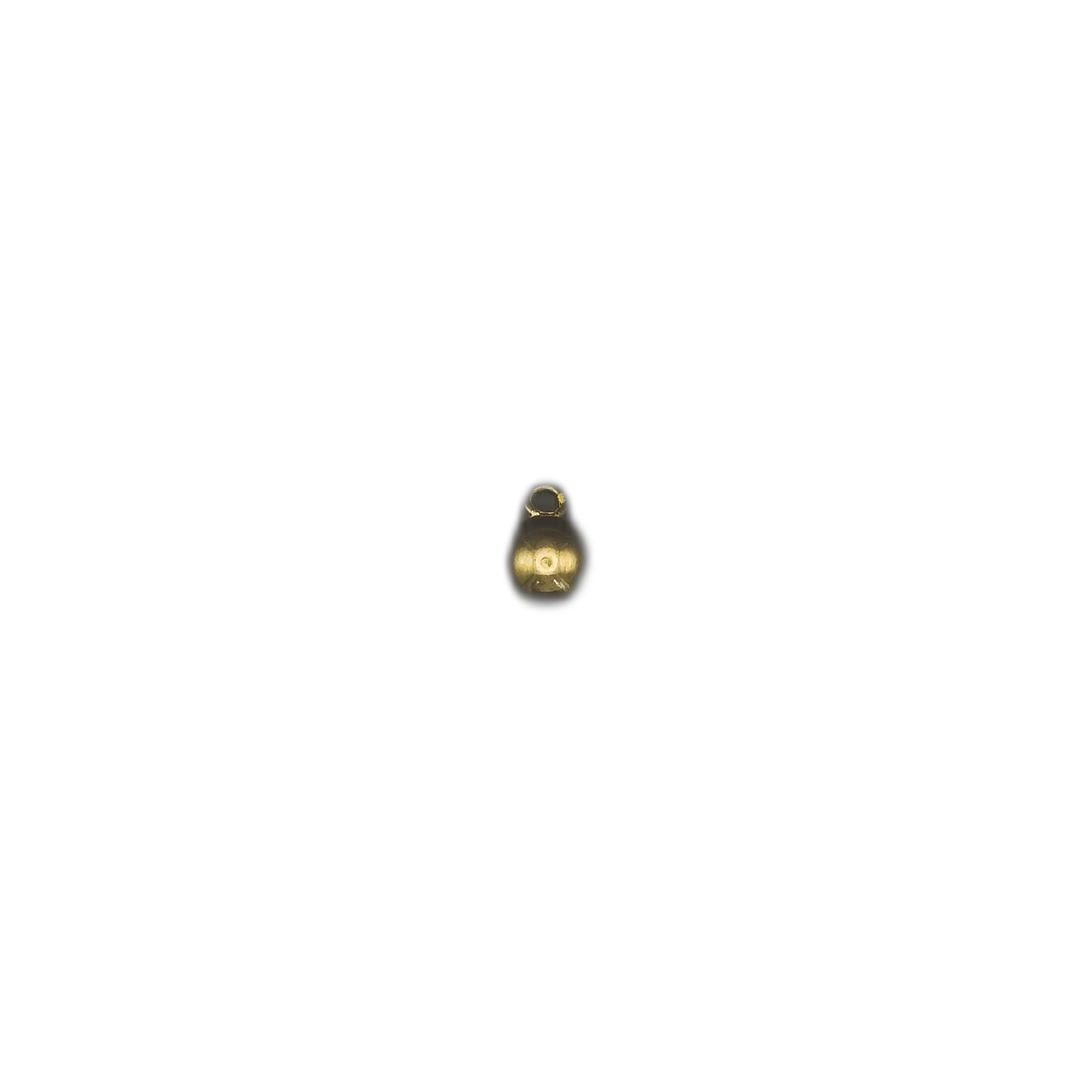 gold teardrop charm centered on black background