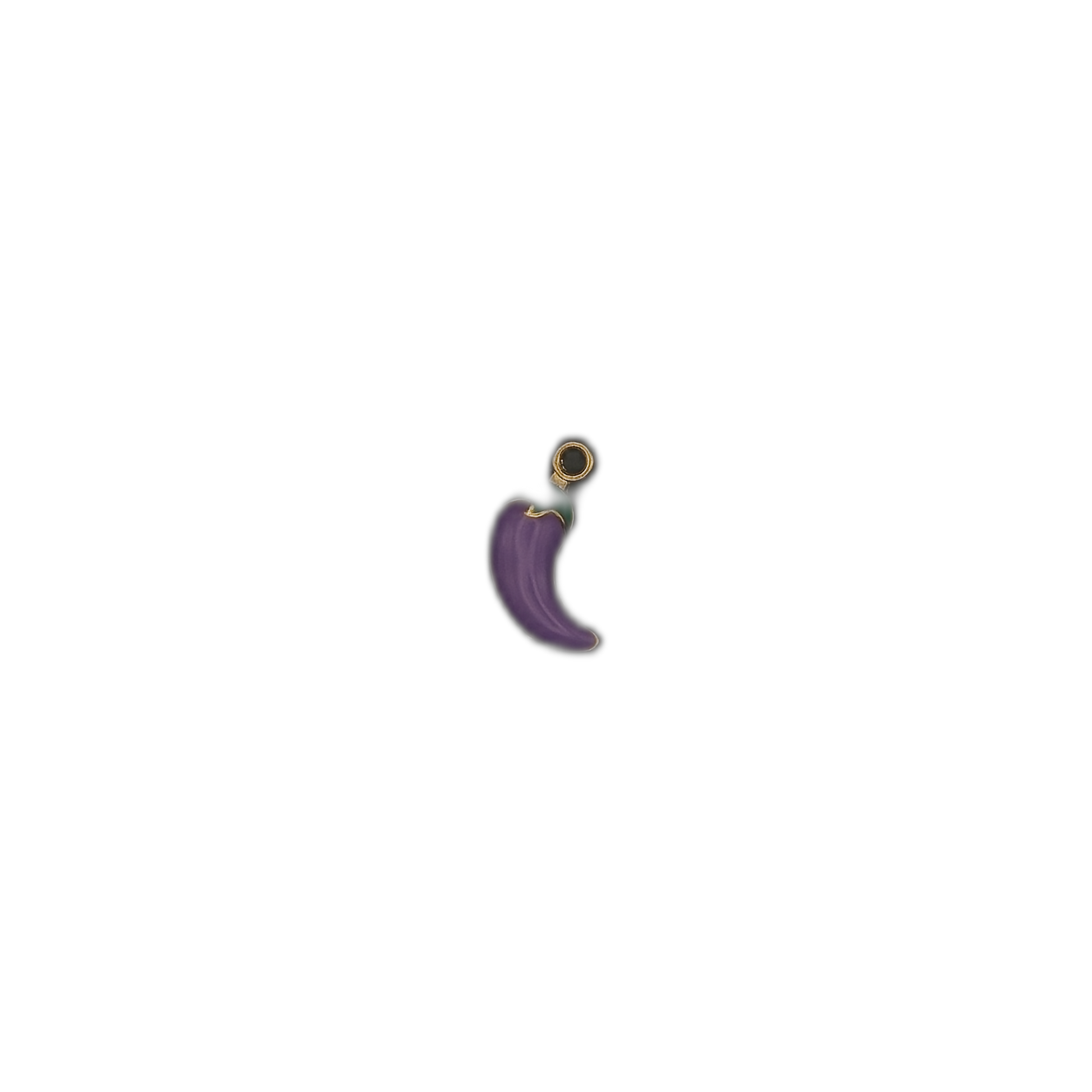 small purple chili pepper charm centered on a black background
