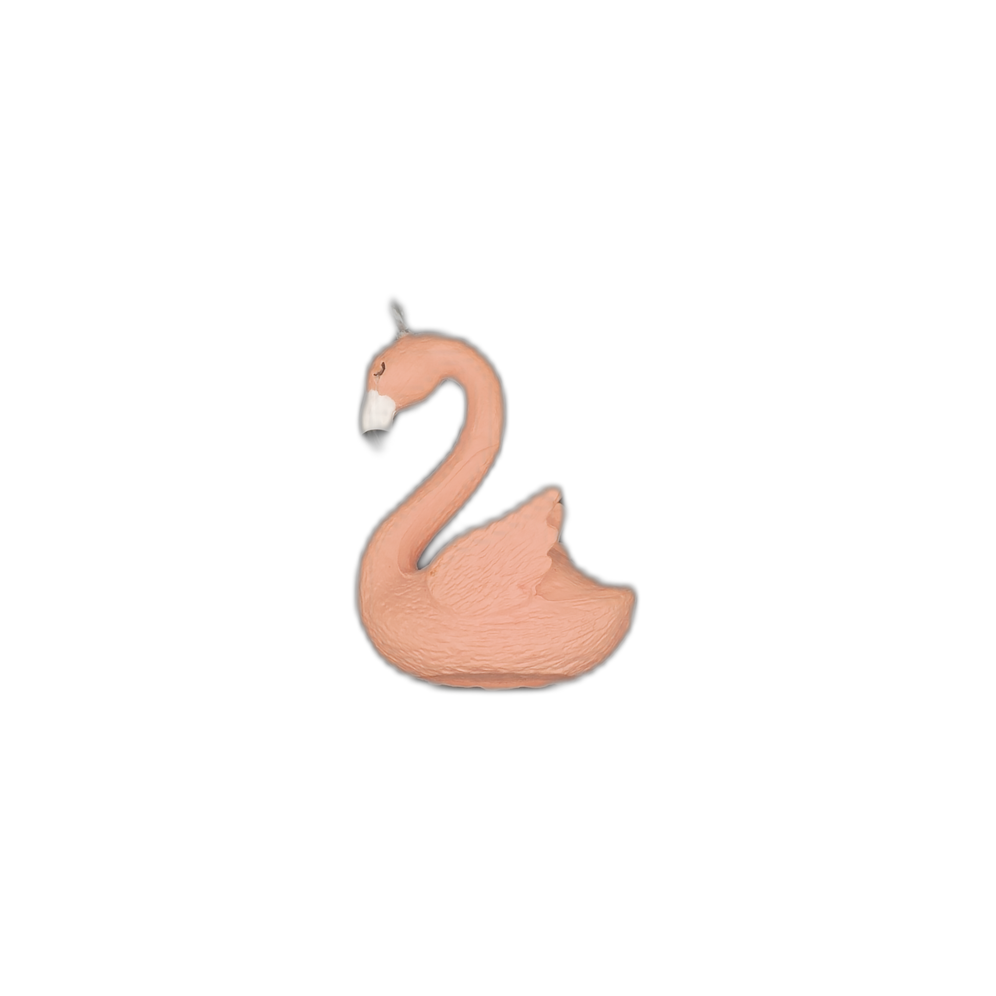 small pink flamingo charm in side view on a black background